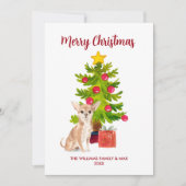 チワパーソナライズされたホアドッグクリスマス シーズンカード (正面)