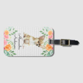 チワパーソナライズされたホアパピーウォーター色フローラ ラゲッジタグ (正面横)