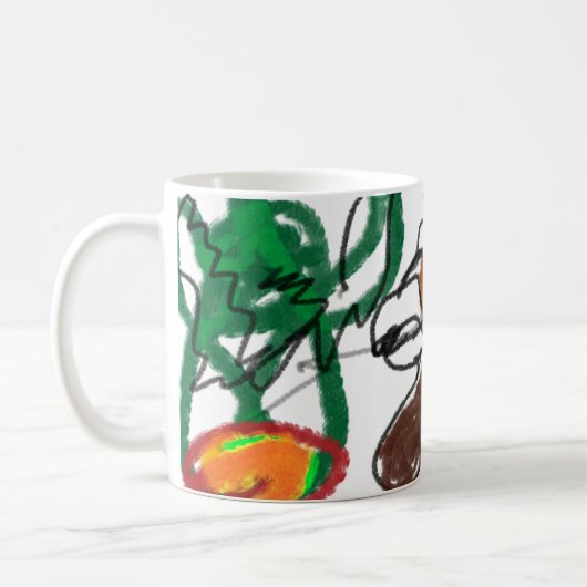 チワフアアレおもしろい コーヒーマグカップ (左)