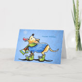 チワフアウィンタースノーフレークスクリスマスカスタム シーズンカード (正面)