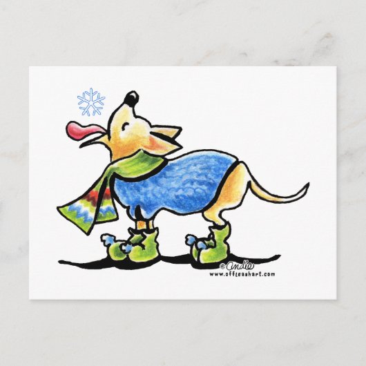 チワフアウィンタースノーフレーク ポストカード (正面)