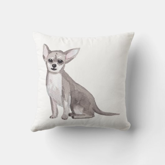 チワフアウォーターカラーアート絵画ズ クッション (裏面)