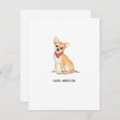 チワフアウォーターカラーフラットサンキューカード サンキューカード (正面/裏面)