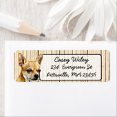 チワフアウッドバックグラウンド差出人住所ラベル ラベル (インサイチュ)