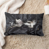 チワフアオンブラックシルク ランバークッション (ブランケット)