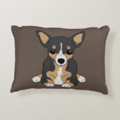 チワフアキュートトリカラーチワフアブラウン アクセントクッション (裏面)