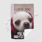 チワフアキュートラブパールフェクトパパカスタム文字 ゴルフタオル (インサイチュ)