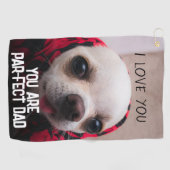 チワフアキュートラブパールフェクトパパカスタム文字 ゴルフタオル (横)