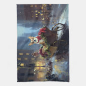 チワフアクリスマスフェスティバルシーズン キッチンタオル (縦)