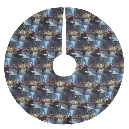 チワフアクリスマスフェスティバルシーズン ブラッシュドポリエステルツリースカート (正面)