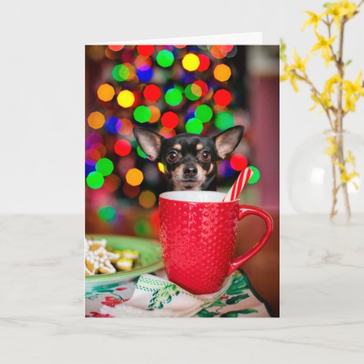 チワフアクリスマス カード (黄色い花)