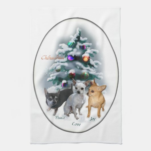 チワフアクリスマス キッチンタオル (縦)