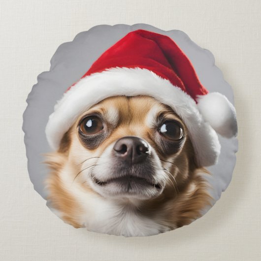 チワフアクリスマス ラウンドクッション (正面)