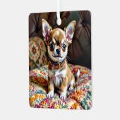 チワフアクリスマパーソナライズされたス メタルオーナメント (正面左)