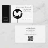 チワフアシルエットモダン白黒 名刺 (正面/裏面)