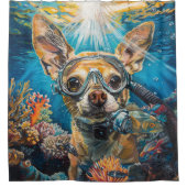 チワフアスキューバダイビングアンダーウォーター シャワーカーテン (正面)