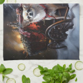 チワフアスノースイスレイクリスマスデコール キッチンタオル (折り畳み)