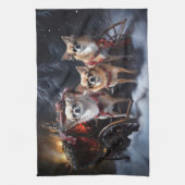 チワフアスノースイスレイクリスマスデコール キッチンタオル (縦)