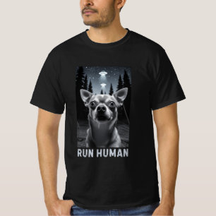 チワフアセルフィーUFOおもしろい予測できなデザイン Tシャツ