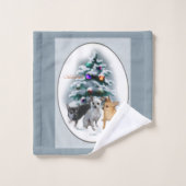 チワフアトリオクリスマス バスタオルセット (ウォッシュタオル)