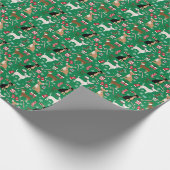 チワフアドッグス混合コートのクリスマス ラッピングペーパー (角)