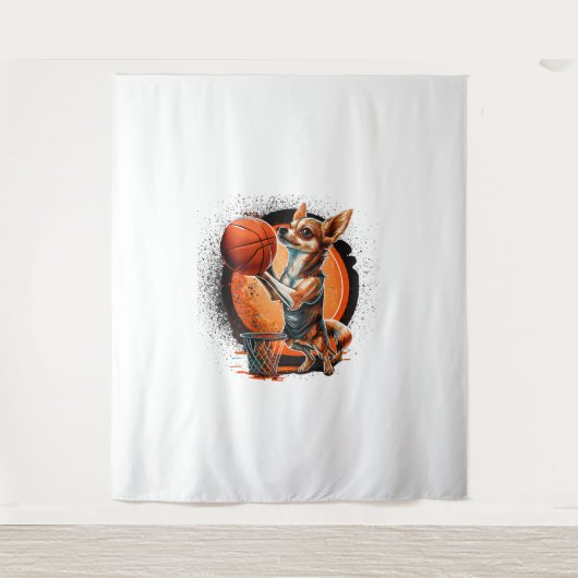 チワフアバスケットボールプレイススポーツダンク タペストリー (正面)