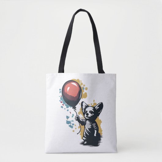チワフアバルーンかわいい犬チワワおもしろい トートバッグ (正面)
