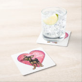 チワフアバレンタインデー スクエアペーパーコースター (インサイチュ)