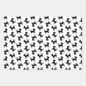 チワフアパピスクラシックズ白黒パターン ラッピングペーパーシート (正面3)