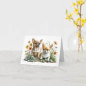 チワフアパピーズ空白のグリーティングカード カード (黄色い花)