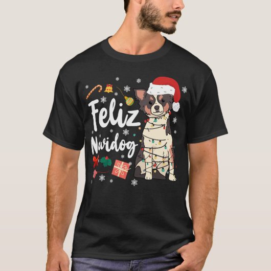 チワフアフェリズナビドッグクリスマス Tシャツ (正面)