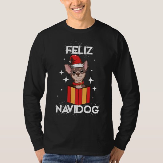 チワフアフェリツナビドッグクリスマスドッグ Tシャツ (正面)