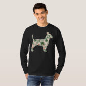 チワフアフラワーガールプリントフローラドッグハワイアンウ Tシャツ (正面フル)