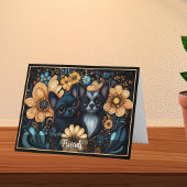 チワフアフレンズアールヌーボーシックノートカード サンキューカード