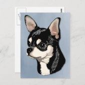 チワフアブラック&タンポストカード ポストカード (正面/裏面)