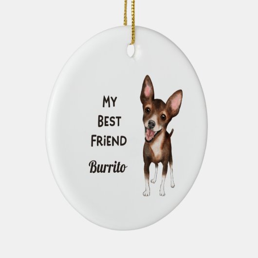 チワフアマイフレンド最高の名前をカスタムする セラミックオーナメント (右)