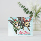 チワフアミックスパーソナライズされたforクリスマス シーズンポストカード (スタンド正面)