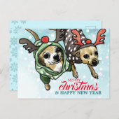 チワフアミックスパーソナライズされたforクリスマス シーズンポストカード (正面/裏面)