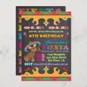 チワフアメキシカンフェスタ誕生日パーティーの招待 招待状 (正面/裏面)