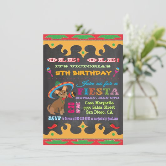 チワフアメキシカンフェスタ誕生日パーティーの招待 招待状 (スタンド正面)