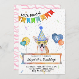 チワフアレッツパウィドグバースデーパーティー 招待状