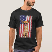 チワホアアメリカ国旗の犬が4番目の顔マスクを着用 Tシャツ (正面)