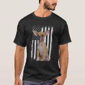 チワホアアメリカ国旗Patriotic Chihuahua Dog 4t Tシャツ (正面)
