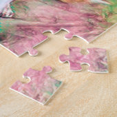 チワホアアートピンクグリーンドッグポートレート ジグソーパズル (側面)