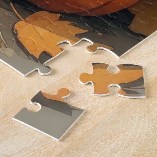 チワホアインシムンサンクスギビングアート紅葉 ジグソーパズル (側面)