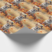 チワホアインシムンサンクスギビングアート紅葉 ラッピングペーパー (角)
