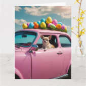 チワホアイースターエッグ カード (黄色い花)