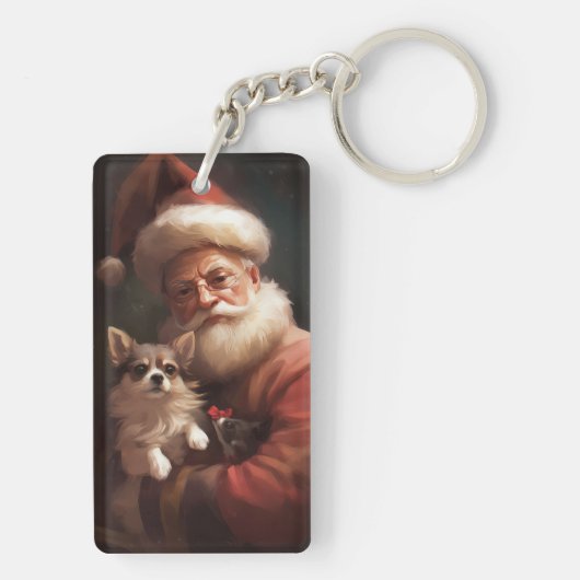 チワホアウィズサンタクロースフェスティバルクリスマス キーホルダー (裏面)