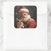 チワホアウィズサンタクロースフェスティバルクリスマス スクエアシール (バッグ)