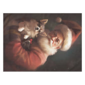 チワホアウィズサンタクロースフェスティバルクリスマス テーブルクロス (正面(横))